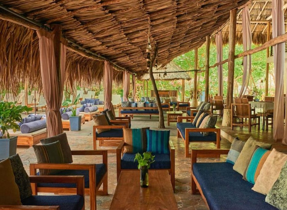 Dining and seating area at Blue Apple Beach