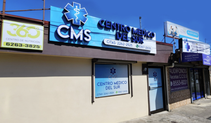 Centro Médico del Sur (CMS OSCAM) clinic exterior building in Heredia, Costa Rica