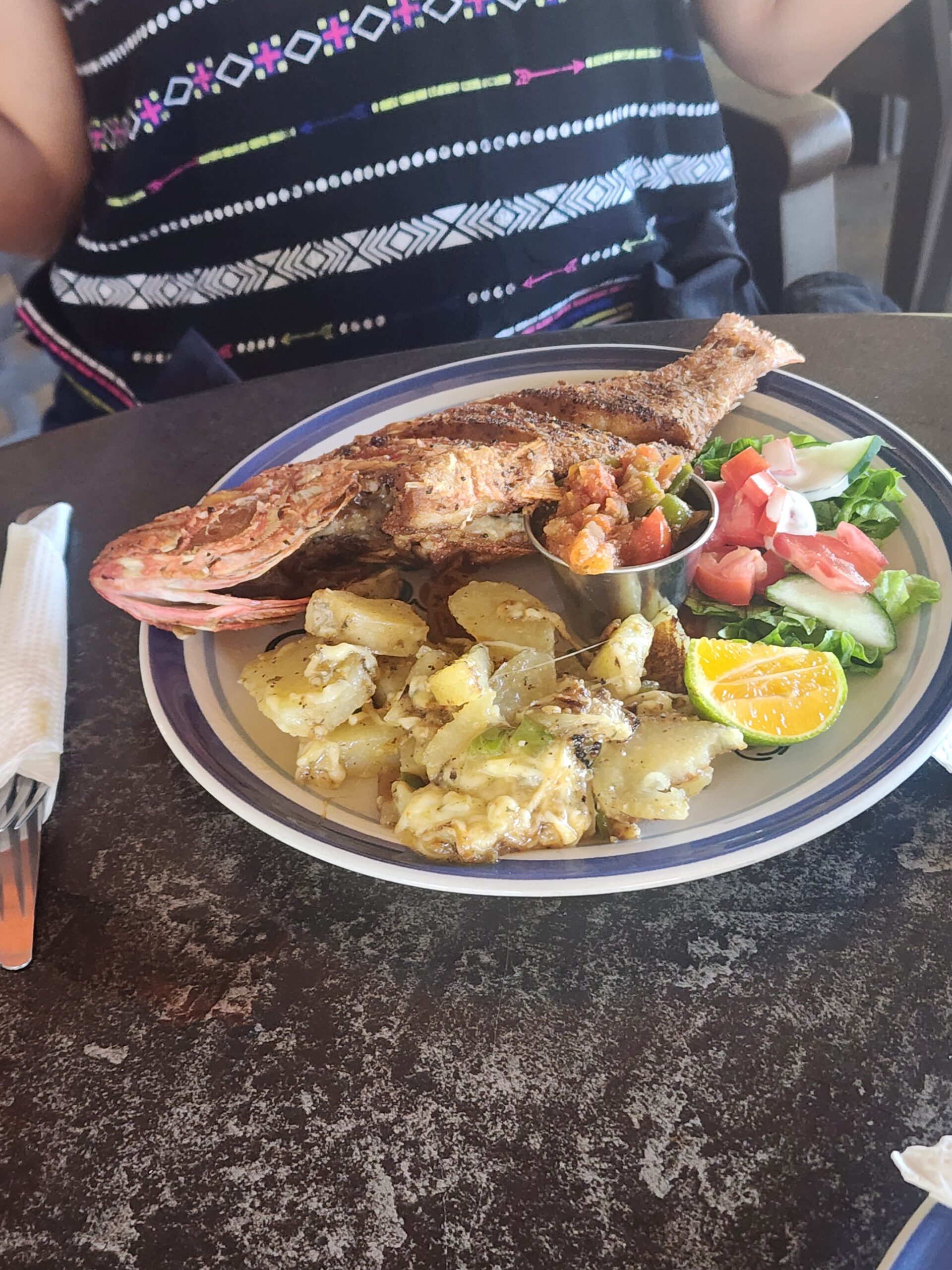 Maximo’s Bar & Grill dining area in Hopkins, Belize