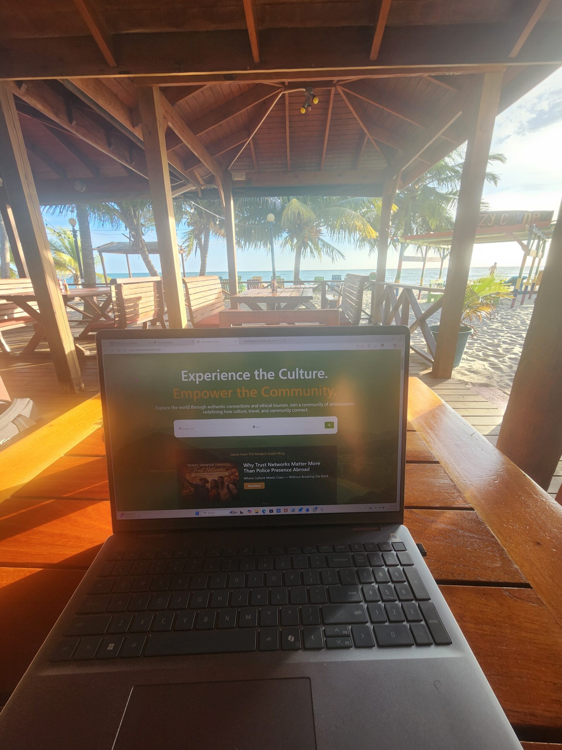 Morning ocean breeze at Cozy Corner Placencia