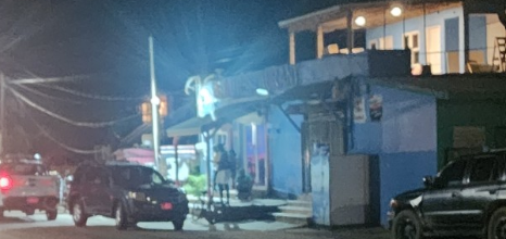 Me & U Restaurant storefront in Seine Bight Village near Placencia, Belize