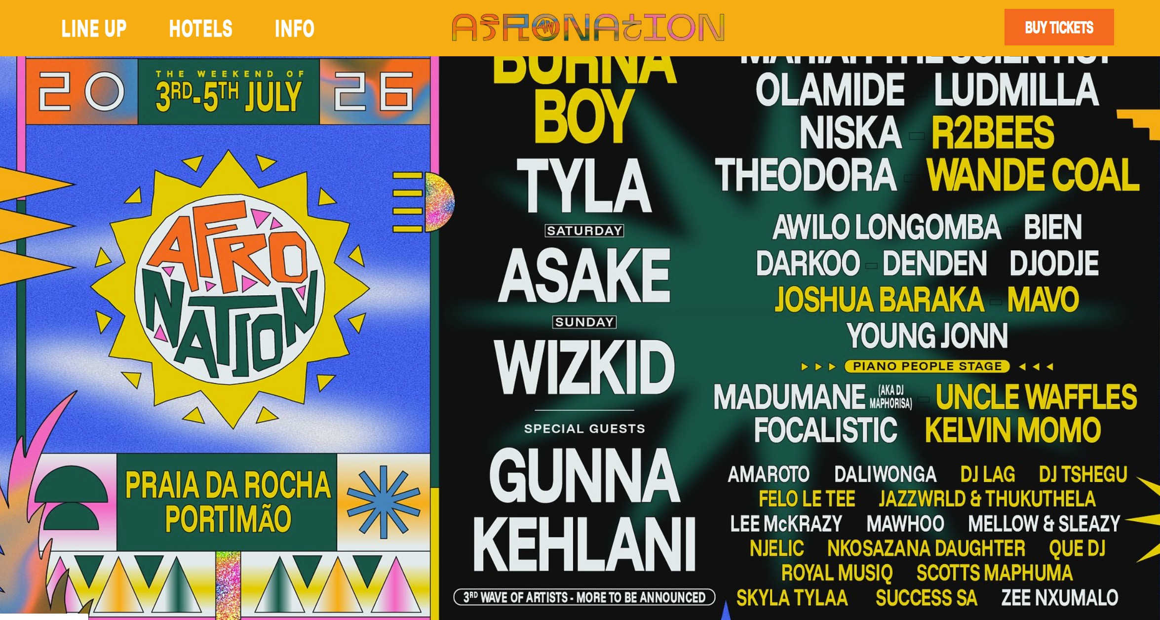 Afro Nation Portugal 2026 lineup poster